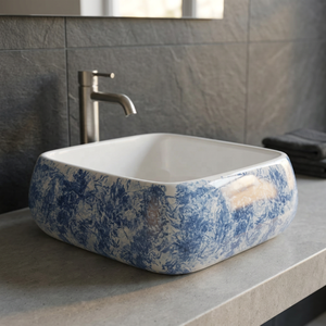 Lavabo de Cerámica Redondo Negro Vistaar, Lavabo Moderno de Sobremesa, Lavabo de Lujo para Baño - Product Image 3