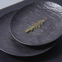 Assiette ronde en mélamine, motif pierre, 8 pouces, qualité A5, résistante au lave-vaisselle, idéale pour les fêtes et la restauration