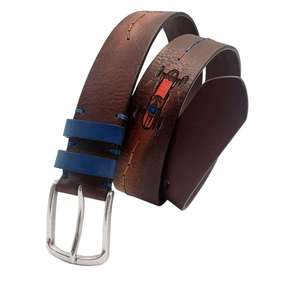 Ceintures en cuir véritable sur mesure à prix d'usine, légères, durables, imperméables, faites à la main, avec boucle tête de mort, accessoires formels pour hommes - Product Image 4