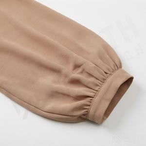 Robe Abaya décontractée faite à la main Nida, très tendance, en polyester respirant, longueur au sol, avec détail volanté, couleur personnalisable - Product Image 5