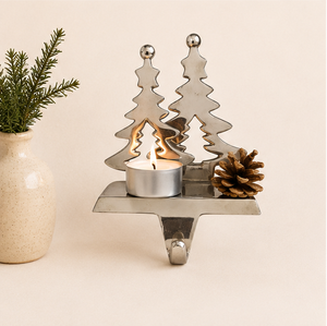 Heavy-Duty Zinc Alloy Christmas Tree <b>Stocking</b> Hook Decorative Polished Silver Mantel Hanger For Home Holiday Season Best Price - Product Image 2