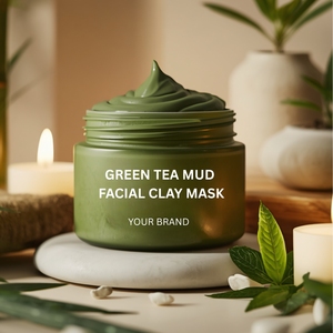 Mascarilla Facial de Arcilla de Té Verde, Limpieza Profunda, Minimiza los Poros, Crema Eliminadora de Puntos Negros, Sin Perfume ni Parabenos, para Adultos - Product Image 1