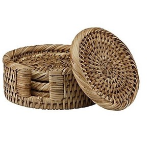 Hot Styles Set Posavasos de ratán Eventos DE BODA individuales Juego de posavasos de ratán de mimbre Manteles individuales tejidos a mano para vajilla - Product Image 5