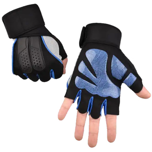 <b>Gym</b> Gloves Half Finger Heavy Duty Custom Made Unisex Hook and Loop Closure Fitness Best Quality Leather Non-Slip OEM - Product Image 2