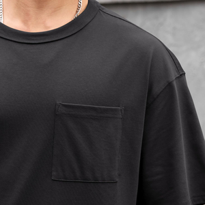 Camiseta Extra Grande Premium para Hombre, Estilo Urbano, Algodón Grueso, Corte Holgado, Hombros Caídos, Casual, Verano, Manga Corta, Moderna - Product Image 3
