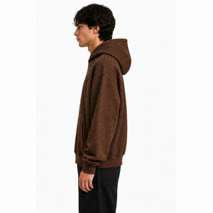 Sweat-shirt en molleton décontracté pour homme Index Apparel, marron, coupe oversize, avec imprimé à pois blancs, style streetwear - Product Image 2