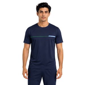Manufacturer Men <b>Navy</b> Blue Performance Sports T Shirt Quick Dry Athletic Gym Running Training Tee Customized Logo OEM - Product Image 1