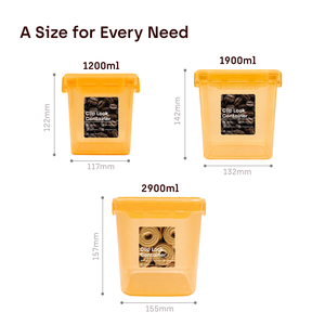 Clip Lock Airtight Leakproof PP <b>Square</b> Food Storage <b>Container</b> Set 3 Pcs 1200+1900+2900ml BPA Free Microwave Safe Presents - Product Image 2