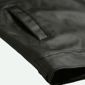 Men's Leather Jacket Stand Collar Front <b>Logo</b> High Quality Eco-Friendly Breathable Fabric Winter Outdoor Activities - Product Image 6