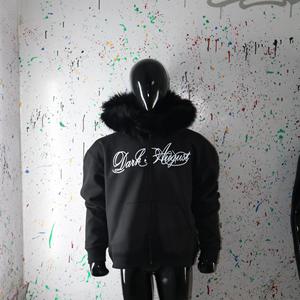 Sweat-shirt à capuche pour homme, personnalisé avec logo OEM, en coton 100% lourd, fermeture éclair, hiver, fils fins - Product Image 6