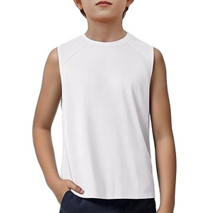 Camiseta sin Mangas Blanca de Verano para Niños, de Alta Calidad, 100% Algodón, Cuello Redondo, Lisa, al por Mayor - Product Image 6