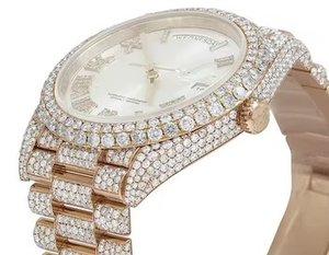 Elegant Style VVS Moissanite Diamond Stainless Steel Mechanical Automatic Hip Hop <b>Wrist</b> <b>Watch</b> Iced Out Fashion From India Seller - Product Image 3