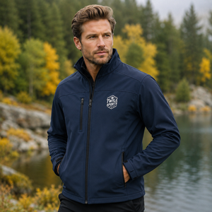 Veste Softshell Décontractée pour Homme Coupe Droite Couleur Unie en Toile Coupe-Vent avec Fermeture Éclair Col Montant Écologique Respirante - Product Image 2
