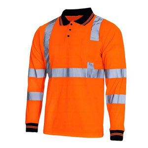 Full Sleeve Man Safety <b>Working</b> Polo Shirts Construction Clothes Workwear Quick Dry Reflective Tape Polo Shirts For Worker - Product Image 1