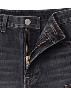 Shorts cargo en denim noir personnalisés pour hommes, multi-poches, coupe classique, style streetwear décontracté, pour l'été. - Product Image 5