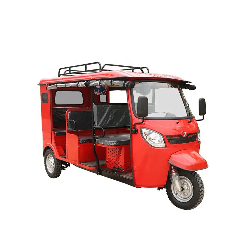 YOUNEV Tuk con techo gasolina tres ruedas 7 pasajeros triciclo para adulto