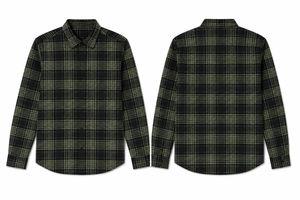 Camisa Casual de Hombre, Corte Entallado, Manga Larga, Cuello Alto, con Bolsillo, Diseño a Cuadros, Estampado Digital, Tejido Twill, para Primavera - Product Image 5
