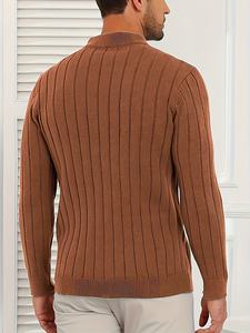 Pull en tricot pour homme de haute qualité, élégant, chaud et doux en coton mélangé, à manches longues, décontracté, confortable et tendance - Product Image 1