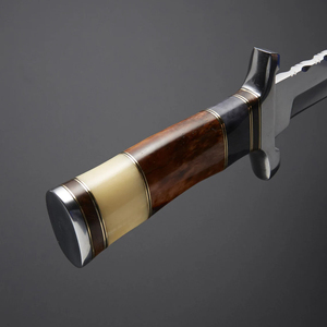 Couteau de camping à lame fixe pour la survie en plein air, bord droit, acier inoxydable, manche en bois, personnalisable OEM, outil de camping fait main - Product Image 4