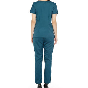 Conjunto de uniforme médico para mujer, mezcla de algodón, tela tejida, blusa y pantalón para enfermera de hospital, uniforme cómodo para enfermería con detección de agujas - Product Image 6
