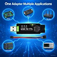 Modules de conversion de signal série USB vers TTL FT232RNL en stock, adaptateur UART 3.3V 5V, carte de programmation avec câble 8 broches en vrac
