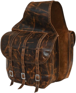 Bolsa de Sillín de Cuero Suave para Caballo, Color Marrón Antiguo, Estilo Ecuestre Occidental, Cierre Ajustable, Hecha a Mano con Cuero Genuino de Primera Calidad - Product Image 1