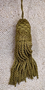 Golden <b>Tassel</b> Fringe Decorative Hanging Ornament Crafted With Twisted Rope Design <b>For</b> Home Or Fashion Accessory Use - Product Image 3
