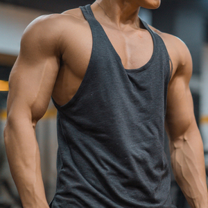 Men's Gym Fitness Stringer <b>Top</b> Spandex/Polyester Quick Dry <b>Racer</b>-Back Anti-UV Breathable Eco-Friendly Lightweight Tank <b>Top</b> - Product Image 5