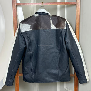 Nouvelle veste en cuir véritable pour femmes, col rabattu, fermeture éclair, veste en cuir de vache à poils, veste courte décontractée pour moto - Product Image 6