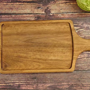 Planche à découper et planche à hacher en bois naturel écologique REHMAN CRAFT avec poignée intégrée, épaisseur 1,5 cm, passe au lave-vaisselle - Product Image 6