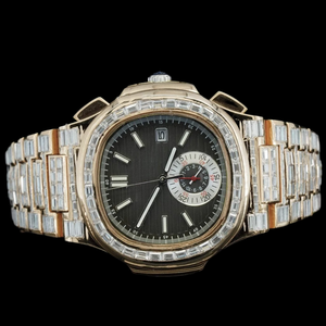 Reloj de Diamantes de Alta Calidad con Esfera Negra y Caja Cuadrada, con Incrustaciones de Diamantes Moissanite Baguette, Estilo Hip Hop - Product Image 3