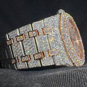 Reloj de Cuarzo de Lujo para Hombre, Alta Calidad, con Diamantes VVS, Cristal Moissanite, Pantalla Cuadrada, Correa de Acero Inoxidable, Estilo Hip Hop - Product Image 1