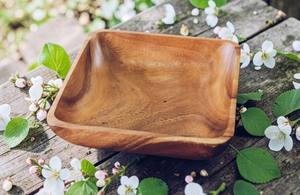 Ensemble de bols et plateaux en bois d'acacia/mangue zéro déchet, polis à la main, durables, écologiques, non toxiques, vaisselle traditionnelle japonaise - Product Image 5