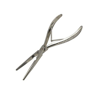 Alicates de corte de línea de pesca de acero quirúrgico con acabado mate, doble acción de resorte, alicates rectos de punta larga - Product Image 6