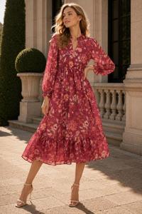 Robe midi à imprimé floral pour femmes, élégante, pour les fêtes d'été, tenue décontractée, mode écologique, robe pour les vacances à la plage - Product Image 4