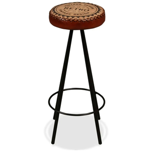 Ensemble de table de bar en bois de manguier et fer avec tabouret pour villa, hôtel, pub, café ou restaurant - Product Image 3