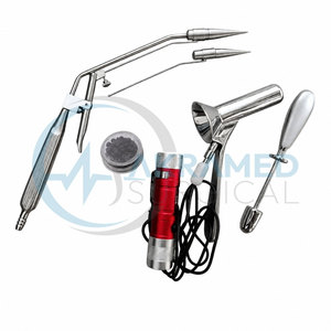 Kit d'Instruments en Acier Inoxydable Certifié CE pour Hémorroïdes avec Ligateur à Aspiration, Proctoscope, Source Lumineuse et Bandes de Caoutchouc - Product Image 2