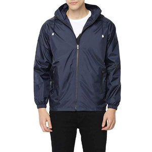 OEM Custom Outdoor Windbreaker Hooded <b>Jacket</b> Men's Solid Color Windproof Front <b>Zip</b>-<b>Up</b> Outdoor Camping Nylon Windbreaker <b>Jacket</b> - Product Image 1