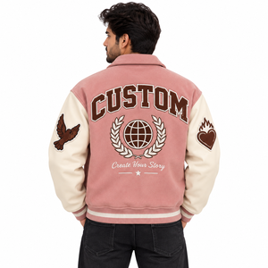 Custom Heavyweight 100% Wool Leather <b>Varsity</b> <b>Jacket</b> for Men Chenille Embroidery Letterman Winter Fashion <b>Vintage</b> <b>Varsity</b> <b>Jackets</b> - Product Image 4