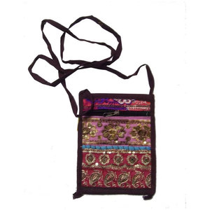 Sac de transport en toile à fermeture éclair pour femme, pochette bandoulière ethnique pour téléphone portable, imprimé traditionnel, pour l'extérieur - Product Image 2