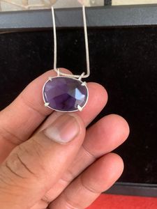 Collar de Amatista Púrpura Hecho a Mano con Dos Diamantes, Joyería Fina de Alta Calidad, Precio al por Mayor - Product Image 3