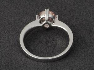 Anillo de compromiso de morganita solitario de plata de ley, joyería fina para mujer, anillo de promesa nupcial - Product Image 4