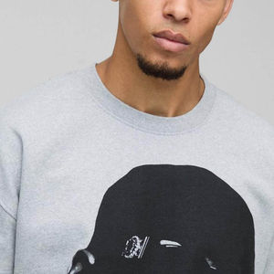 Sweat-shirt basique noir respirant de haute qualité, coupe classique, imprimé floral BM, en coton mélangé personnalisé, au prix d'usine - Product Image 4