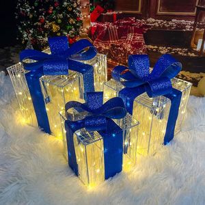Set di 3 Scatole Regalo Luminose Natalizie con 140 LED, Ornamenti per Albero, per Decorazioni Natalizie da Interno ed Esterno - Product Image 1