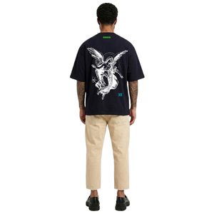 เสื้อยืดทรงบ็อกซี่คุณภาพพรีเมียม พิมพ์ลายกราฟฟิตี้ตามสั่ง เสื้อยืดผ้าฝ้ายทรงหลวม พิมพ์ลายคลาสสิก เสื้อยืดผู้ชาย - Product Image 3