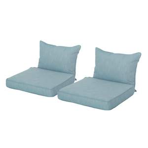 ANTIBES JUEGO de 2 COJINES PARA SILLA CLUB Cojines de respaldo y asiento verde azulado para uso en exteriores Juego de cojines 57087,00 - Product Image 1