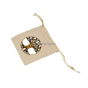 Sac d'emballage de cadeau imprimé de message et de conception personnalisés de cordon de coton de qualité supérieure Shree Yantra Mandala sac imprimé - Product Image 4