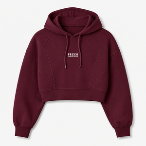 Sweat-shirt à capuche pour femme en molleton 100% coton, coupe courte, noir, élégant, pour la salle de sport, avec logo personnalisé OEM - Product Image 1