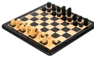 Jeu d'échecs de reproduction minimaliste de haute qualité, pièces de 2,79 pouces en bois d'ébène et de buis, au meilleur prix - Product Image 2