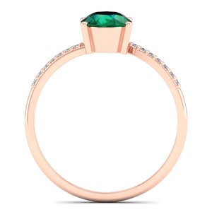 REYES Custom 925 Sterling <b>Silver</b> Moissanite Engagement <b>Rings</b> Luxurious Oval Cut 1.25 Carat <b>Emerald</b> Gemstone Wedding Jewelry - Product Image 4